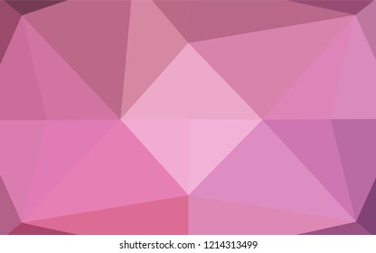 Light Pink vector low poly texture. An elegant bright illustration with gradient. Triangular pattern for your business design.