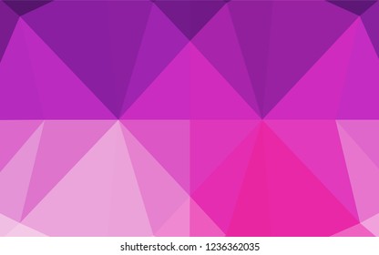 Light Pink vector low poly layout. Shining illustration, which consist of triangles. The polygonal design can be used for your web site.