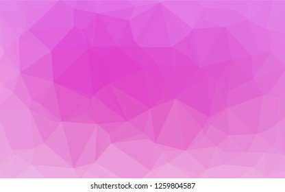 Light Pink vector low poly cover. Glitter abstract illustration with an elegant design. Triangular pattern for your business design.