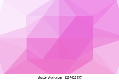 Light Pink vector low poly texture. Shining illustration, which consist of triangles. The completely new template can be used for your brand book.