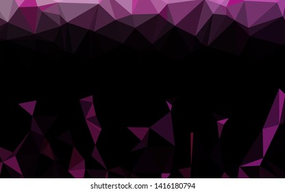 Light Pink vector low poly cover. Shining illustration, which consist of triangles. Elegant pattern for a brand book.
