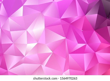 Light Pink vector low poly layout. Modern geometrical abstract illustration with gradient. Completely new design for your business.