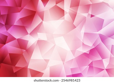 Fondo de Vector rosa claro bajo poli. Muestra geométrica triangular con gradiente.  Una nueva textura para tu Sitio web.