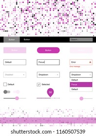 Light Pink vector Material Design Kit with dots. Colorful ui/ux kit with header consisted of spheres. Modern template for your landing page.