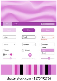 Light Pink vector Material Design Kit with liquid shapes. Modern gradient abstract illustration with bandy lines. Simple colorful design for websites.