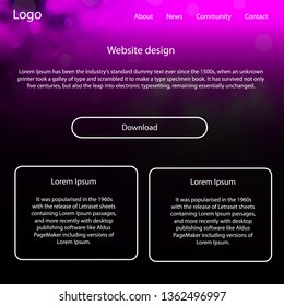 Light Pink vector Material Design Kit with stars. Simple Material Design Kit with colorful clouds in header. Simple colorful design for websites.