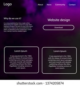 Light Pink vector Material Design Kit with stars. Web ui kit with abstract gradient clouds in its header. This sample is for your landing page.