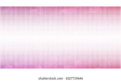 Light Pink vector modern geometrical circle abstract background. Dotted texture template. Geometric pattern in halftone style with gradient. 