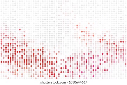 Light Pink vector modern geometrical circle abstract background. Dotted texture template. Geometric pattern in halftone style with gradient. 