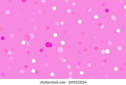 Light Pink vector modern geometrical circle abstract background. Dotted texture template. Geometric pattern in halftone style with gradient. 