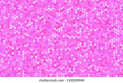 Light Pink vector modern geometrical circle abstract background. Dotted texture template. Geometric pattern in halftone style with gradient. 