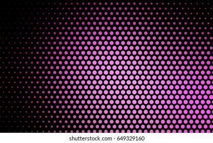 Light Pink vector modern geometrical circle abstract background. Dotted texture template. Geometric pattern in halftone style with gradient. 