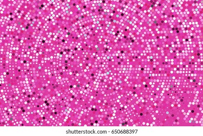 Light Pink vector modern geometrical circle abstract background. Dotted texture template. Geometric pattern in halftone style with gradient. 