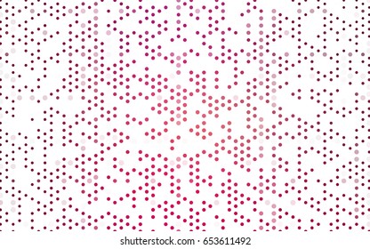 Light Pink vector modern geometrical circle abstract background. Dotted texture template. Geometric pattern in halftone style with gradient. 