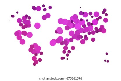 Light Pink vector modern geometrical circle abstract background. Dotted texture template. Geometric pattern in halftone style with gradient. 