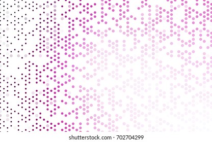 Light Pink vector modern geometrical circle abstract background. Dotted texture template. Geometric pattern in halftone style with gradient. 