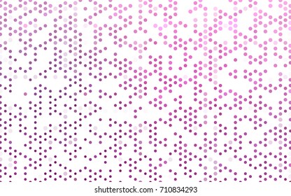 Light Pink vector modern geometrical circle abstract background. Dotted texture template. Geometric pattern in halftone style with gradient. 