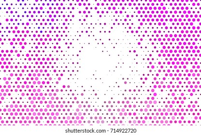 Light Pink vector modern geometrical circle abstract background. Dotted texture template. Geometric pattern in halftone style with gradient. 