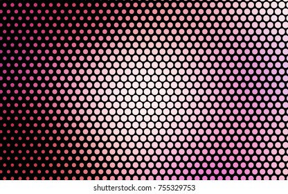 Light Pink vector modern geometrical circle abstract background. Dotted texture template. Geometric pattern in halftone style with gradient. 