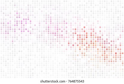 Light Pink vector modern geometrical circle abstract background. Dotted texture template. Geometric pattern in halftone style with gradient. 