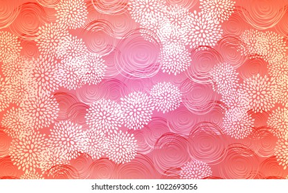 Light Pink vector natural abstract design. Colorful abstract illustration with flowers in doodle style. The template can be used as a background for cell phones.