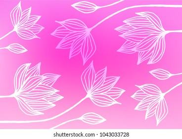 Light Pink vector natural abstract background. Colorful illustration in abstract style with doodles and Zen tangles. The pattern can be used for coloring books and pages for kids.