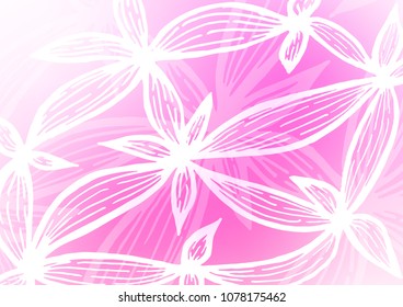 Light Pink vector natural abstract template. Blurred decorative design in Indian style with Zen tangles. The elegant pattern can be used as a part of a brand book.