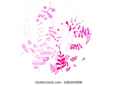 Hellrosa Vektorillustration Naturkunst mit Blättern. Kreative Illustration im unscharfen Stil mit Blättern. Neue Vorlage für Ihr Markenbuch.