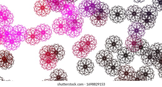Obra natural vectorial rosa claro con flores. Ilustración simple de color con flores abstractas. Patrón colorido para las fiestas de primavera.