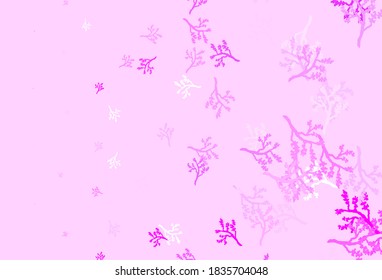 Obra de arte natural vectorial rosa claro con sakura. Ilustración con garabatos en plantilla abstracta. Diseño pintado a mano para web, envoltura.