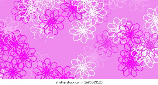 Light Pink vector natural backdrop with flowers. Simple colored illustration with abstarct flowers. Pattern for women day promotion.