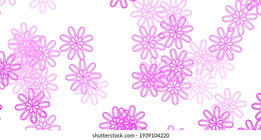 Light Pink vector natural backdrop with flowers. Colorful flowers in natural style on simple background. Brand new business design.