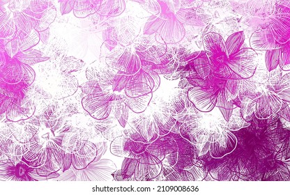 Light Pink vector natural background with flowers. Doodle illustration of flowers in Origami style. The best design for your business.
