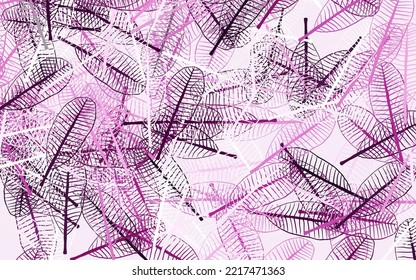 Light Pink vector natural background with leaves. New colorful illustration in doodle style with leaves. Doodle design for your web site.
