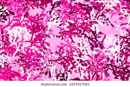 Light Pink vector natural background with leaves, branches. Decorative design in Indian style on white background. New template for your design.