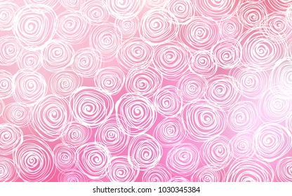 Light Pink vector natural elegant template. Colorful abstract illustration with roses in doodle style. The pattern can be used for coloring books and pages for kids.