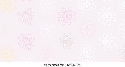 Light Pink vector natural layout with flowers. Abstract illustration with flowers in Origami style. Smart design for leaflets, books.
