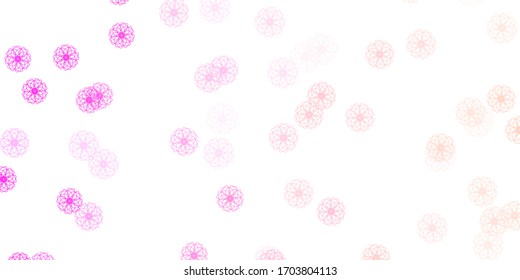 Hellrosa Vektorillustration, natürliche Anordnung mit Blumen. Abstrakte Illustration mit Blumen im Origami-Stil. Kluges Design für die Verpackung, Wallpaper.