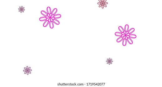 Light Pink vector natural layout with flowers. Gradient colorful abstract flowers on simple background. Colorful pattern for spring parties.