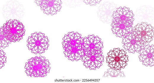 Light pink vector natural layout with flowers. Gradient colorful abstract flowers on simple background. Best design for your business.