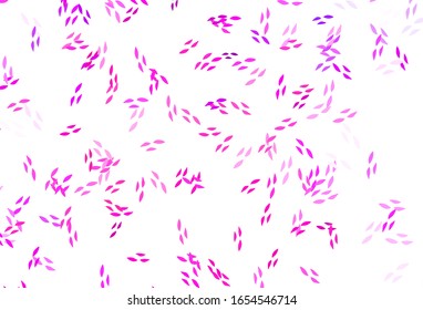 Light Pink vector natural pattern with leaves. Colorful illustration in doodle style with leaves. Brand new design for your business.