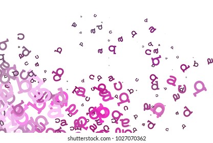 Light Pink vector pattern with ABC symbols. Modern geometrical illustration with ABC english symbols. The pattern can be used as ads, poster, banner for books.