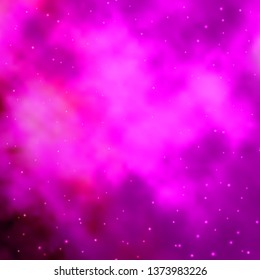 Light Pink vector pattern with abstract stars. Modern geometric abstract illustration with stars. Theme for cell phones.