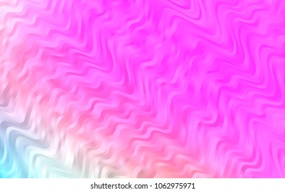 Light Pink vector pattern with bent lines. Shining crooked illustration in marble style. A completely new template for your business design.