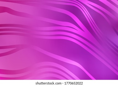 Light Pink vector pattern with bent lines. Modern gradient abstract illustration with bandy lines. Background for cell phone screens.