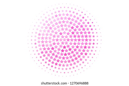 Light Pink vector pattern with christmas stars. Shining colored illustration with stars. The pattern can be used for new year ad, booklets.