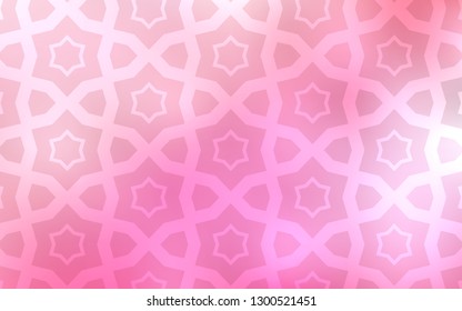 Light Pink vector pattern with christmas stars. Shining colored illustration with stars. Best design for your ad, poster, banner.
