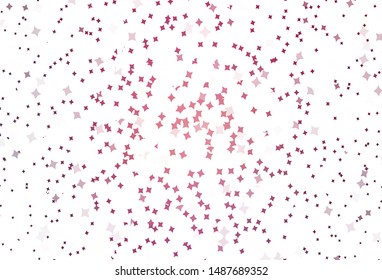 Light Pink vector pattern with christmas stars. Modern geometrical abstract illustration with stars. Pattern for astronomy websites.