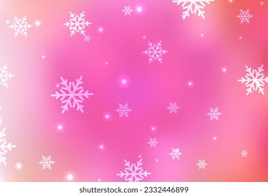 Light Pink vector pattern in Christmas style. A colorful design in Christmas style with gradient. Pattern for booklets, leaflets of education.