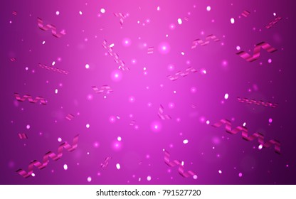 Light Pink vector pattern with christmas ribbons. Decorative shining illustration with ribbons on abstract template. The pattern can be used for new year ad, booklets.